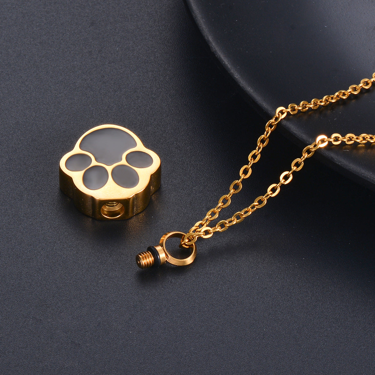 Stainless Steel Pet Memorial Paw Locket Necklace Detail - Angel Paws Memorials
