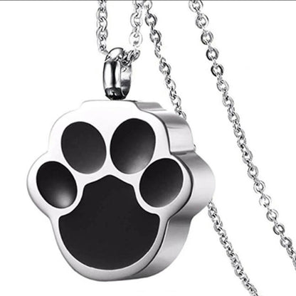 Pet Ashes Memorial Necklace Paw Print Locket Gift - Angel Paws Memorials