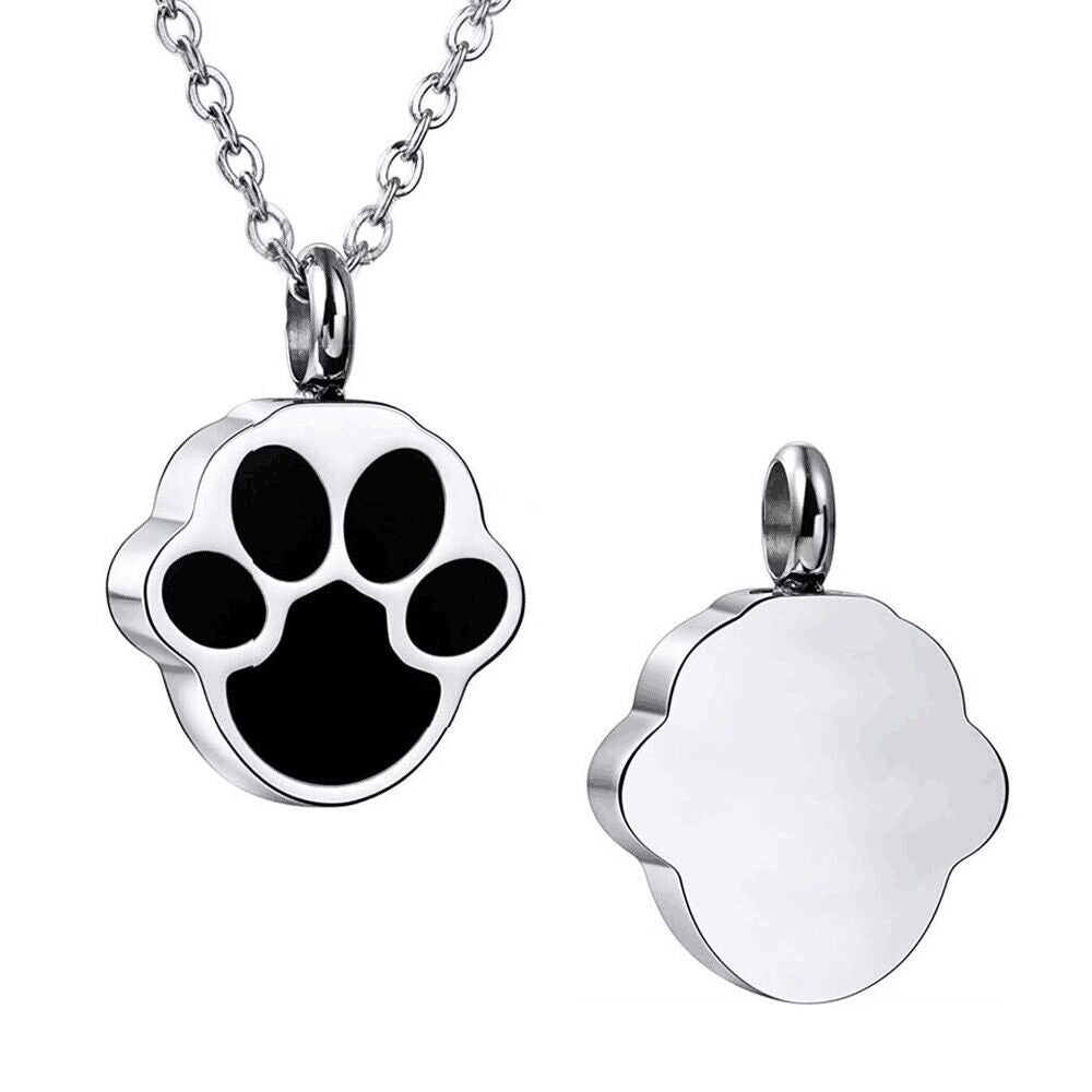 Custom Engraved Pet Memorial Necklace Paw Print Keepsake - Angel Paws Memorials