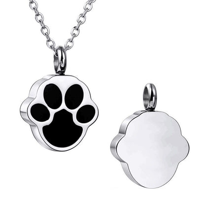 Custom Engraved Pet Memorial Necklace Paw Print Keepsake - Angel Paws Memorials