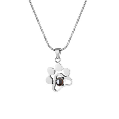 Custom Pet Memorial Necklace with Photo Projection – Personalized Gift